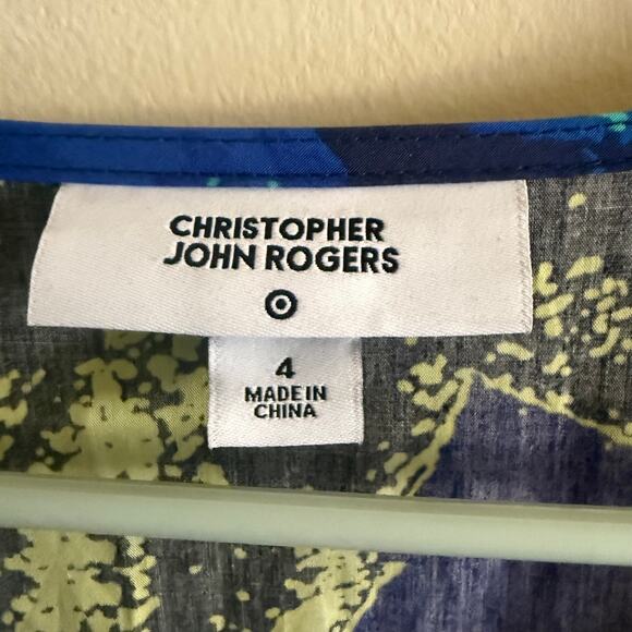 Christopher John Rogers for Target Blue Floral Dress Size 4 NWOT - Picture 3 of 4